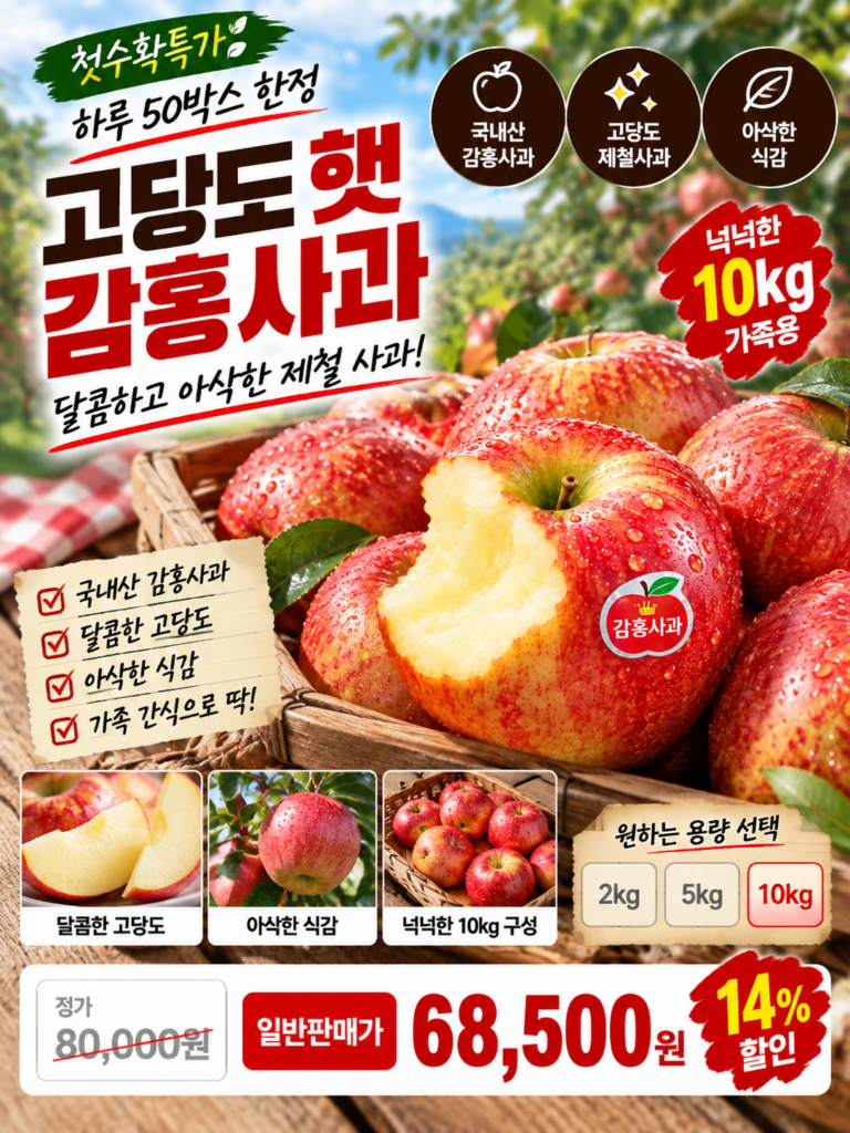 문경 감홍사과 | 맛 수확시기 10kg 파는곳 가격